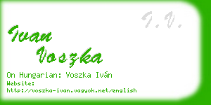 ivan voszka business card